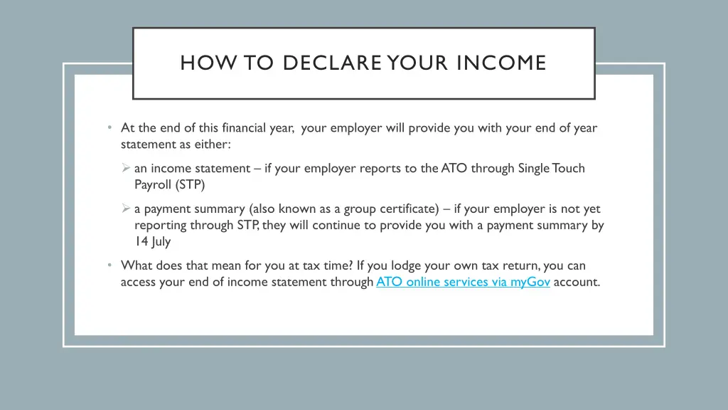 how to declare your income