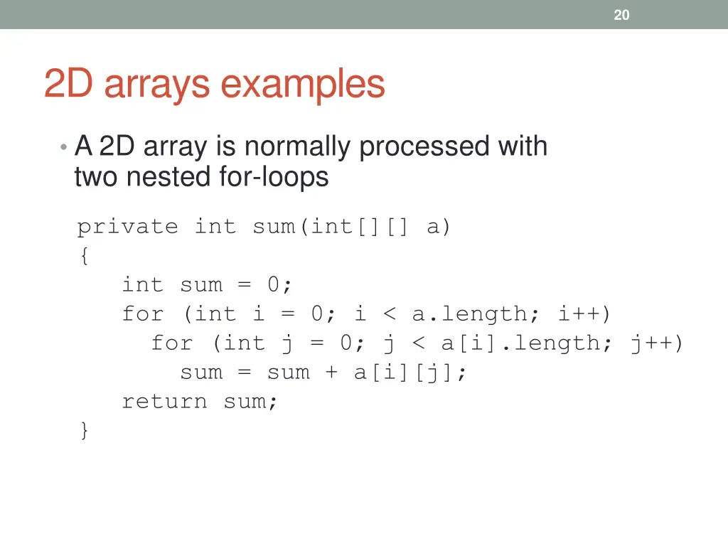 2d arrays examples