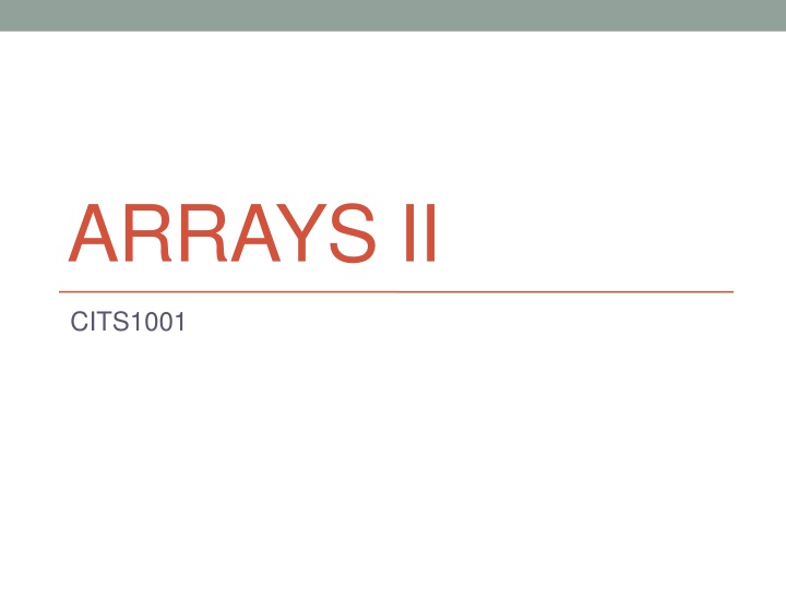 arrays ii