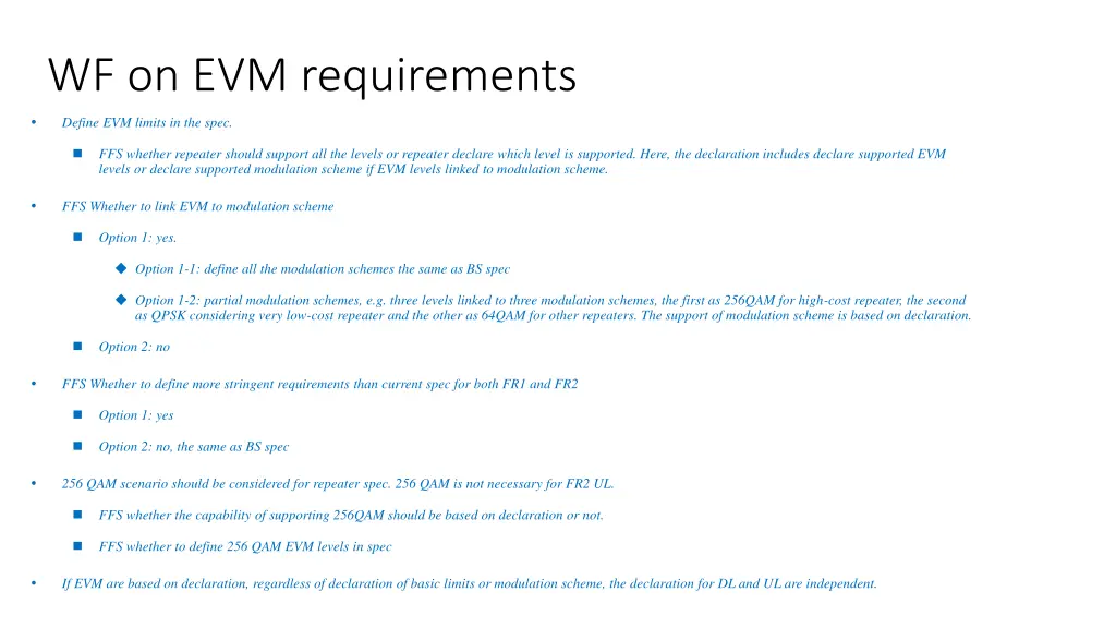 wf on evm requirements