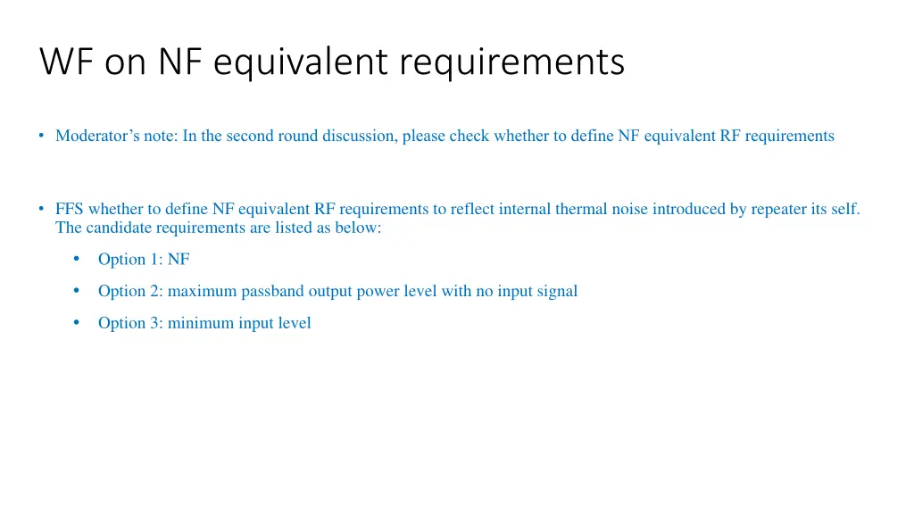 wf on nf equivalent requirements