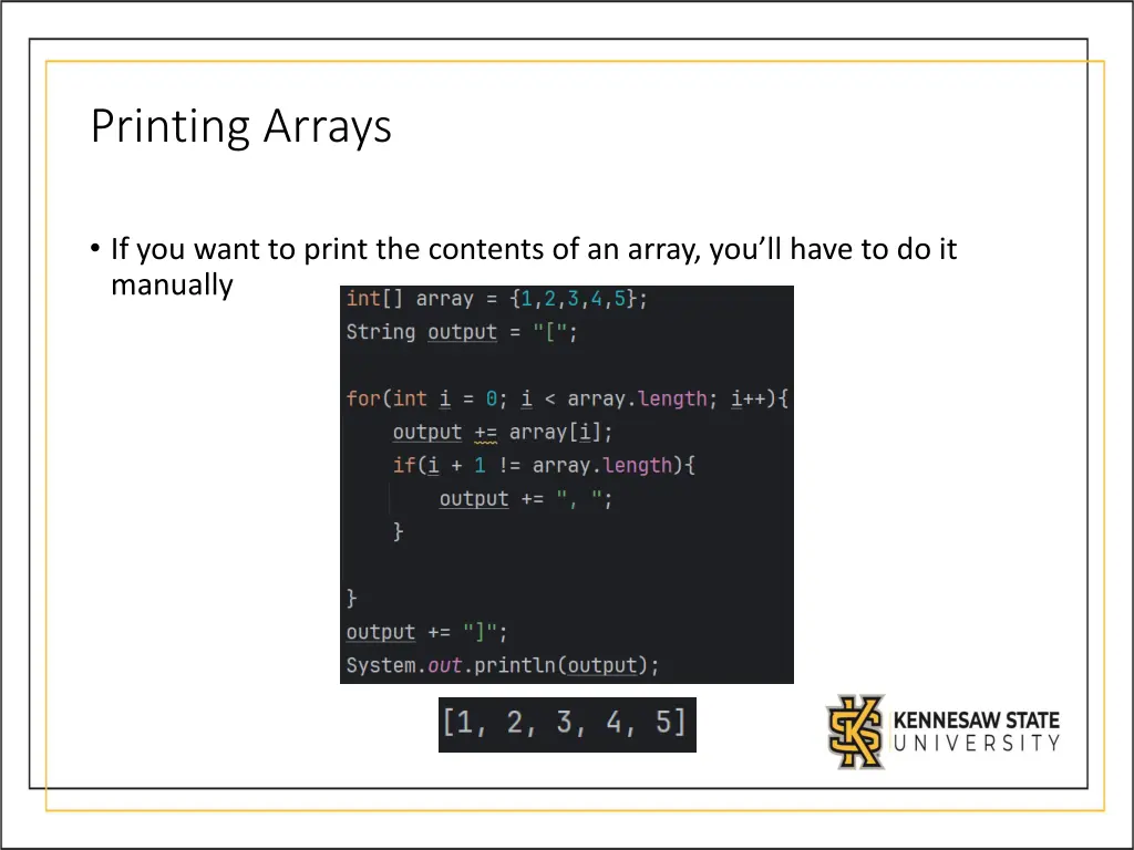 printing arrays 1