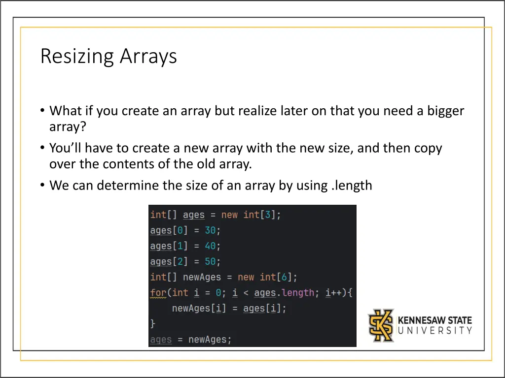 resizing arrays