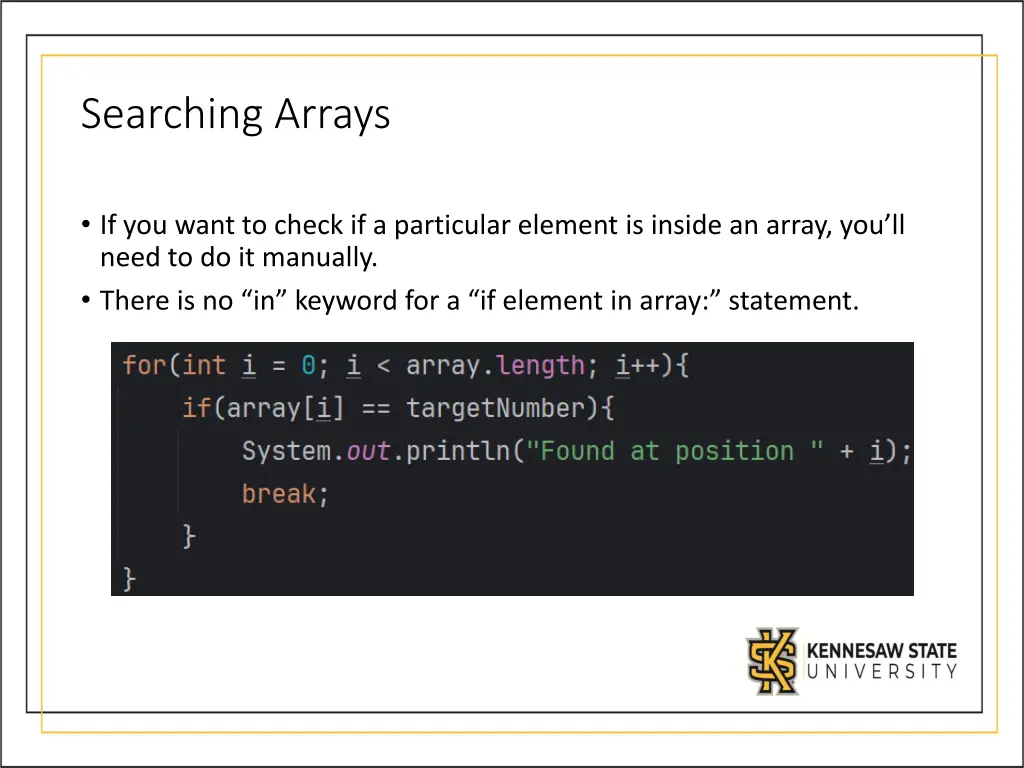 searching arrays