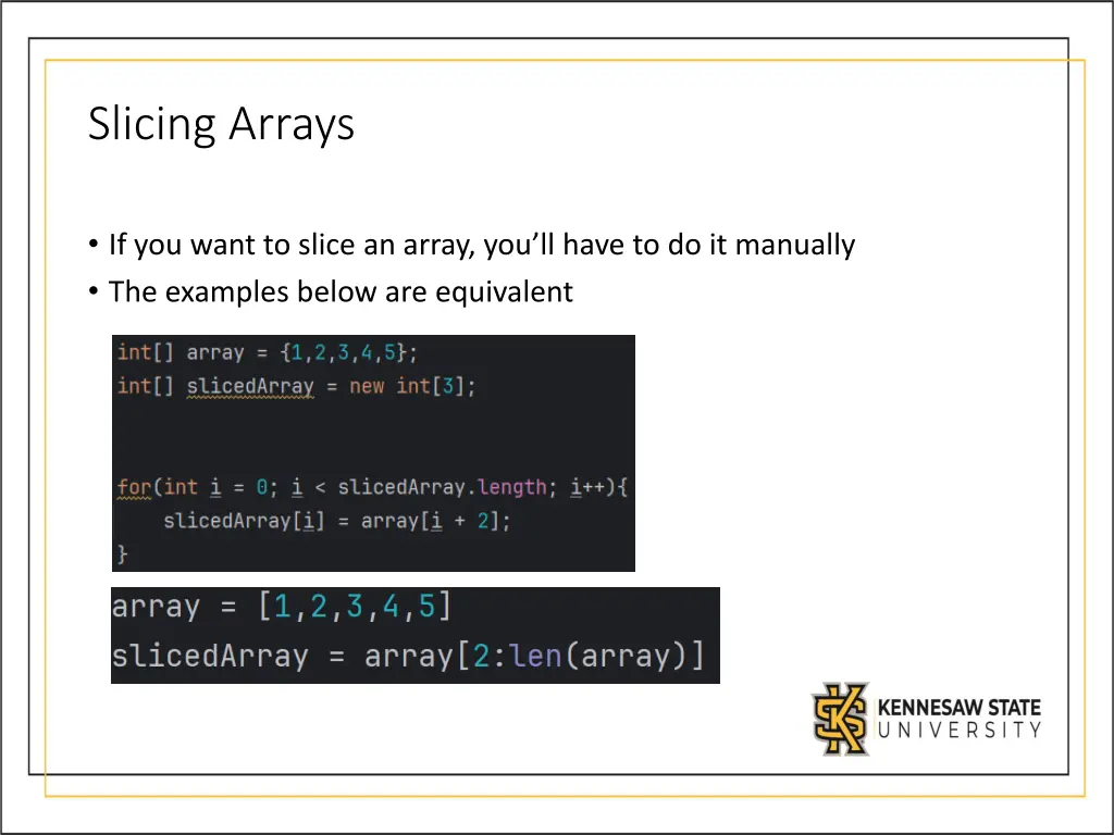 slicing arrays