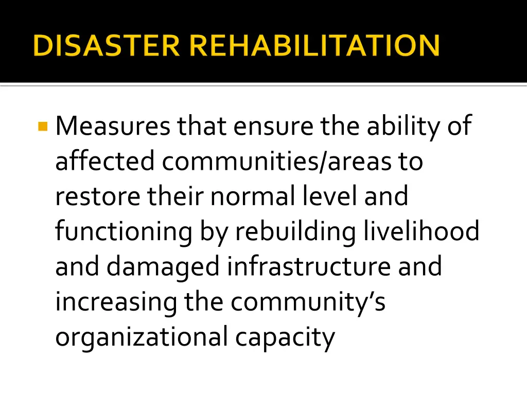 measures that ensure the ability of affected