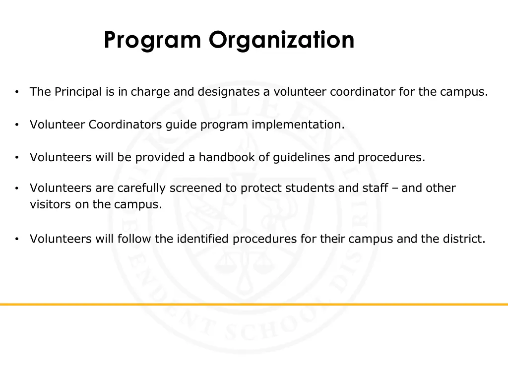 program organization