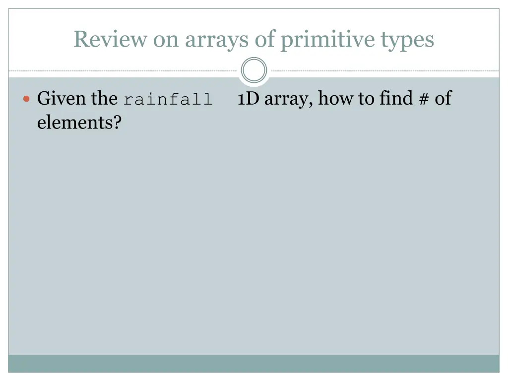 review on arrays of primitive types 4