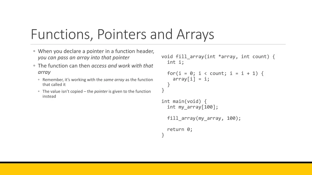 functions pointers and arrays 1