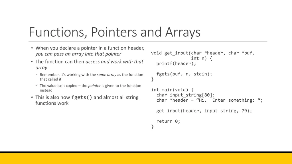 functions pointers and arrays 2