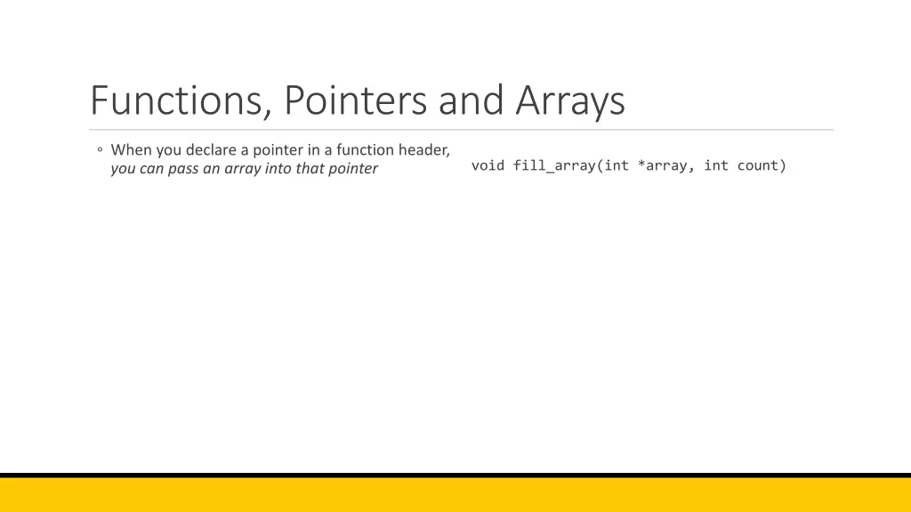 functions pointers and arrays