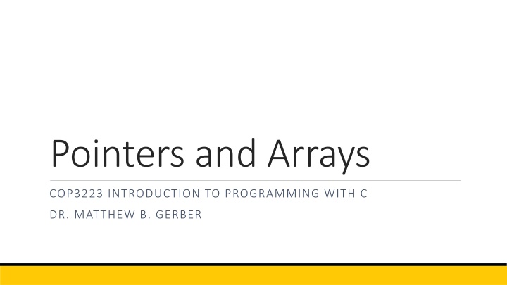 pointers and arrays