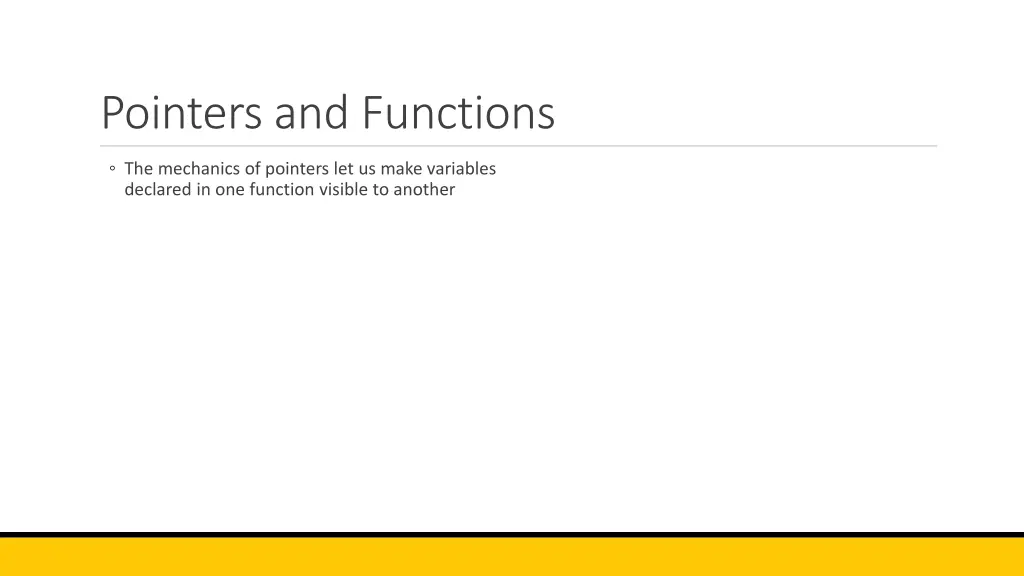 pointers and functions