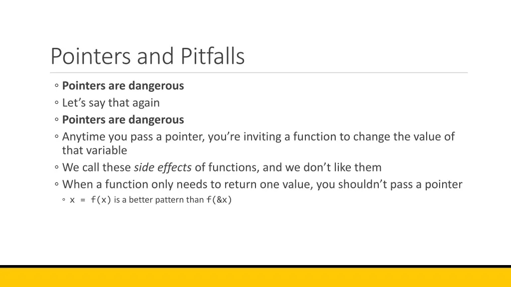 pointers and pitfalls 2