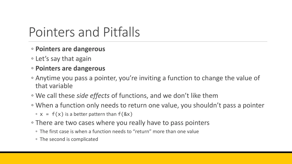 pointers and pitfalls 3