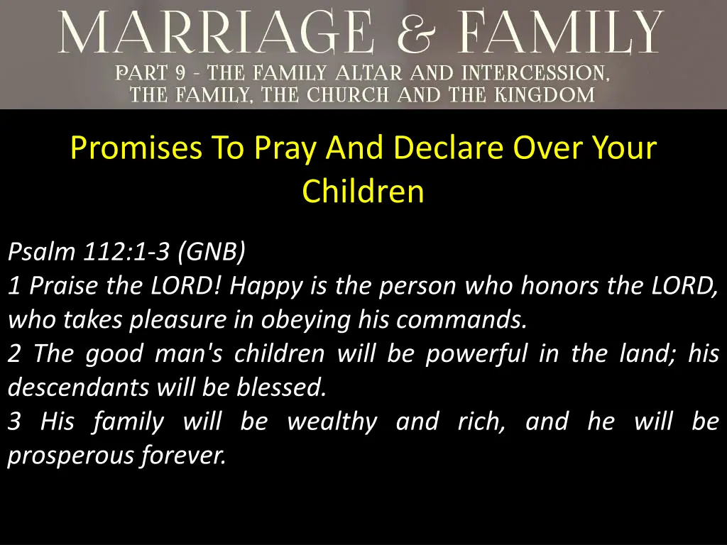 promises to pray and declare over your children 1