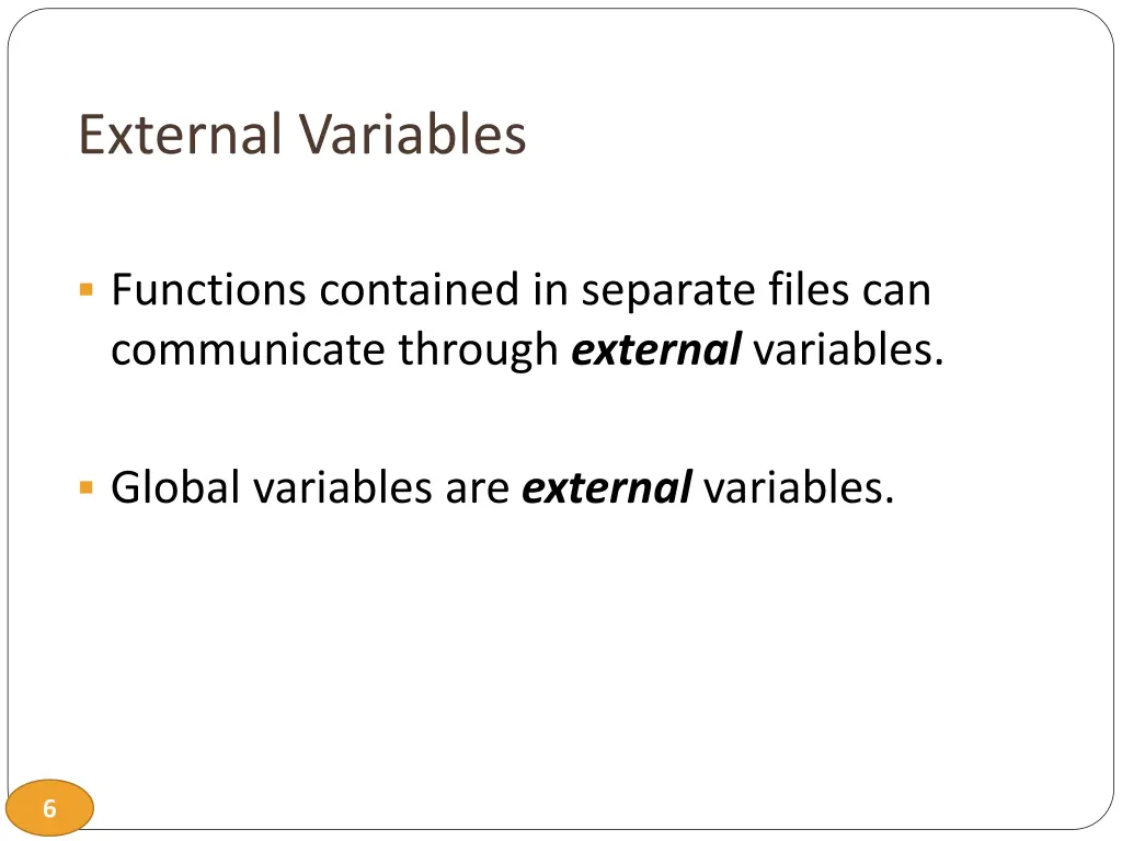 external variables