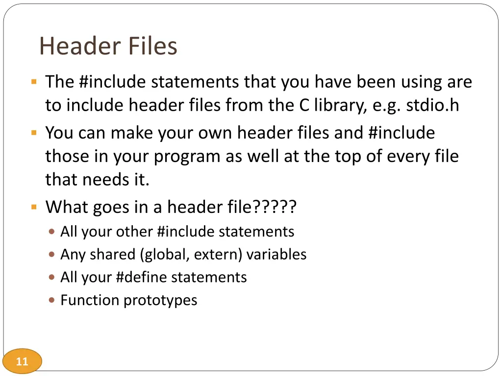 header files