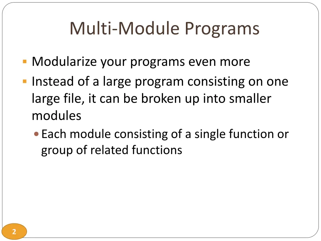 multi module programs 1