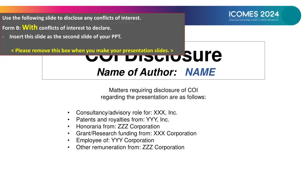 use the following slide to disclose any conflicts 1