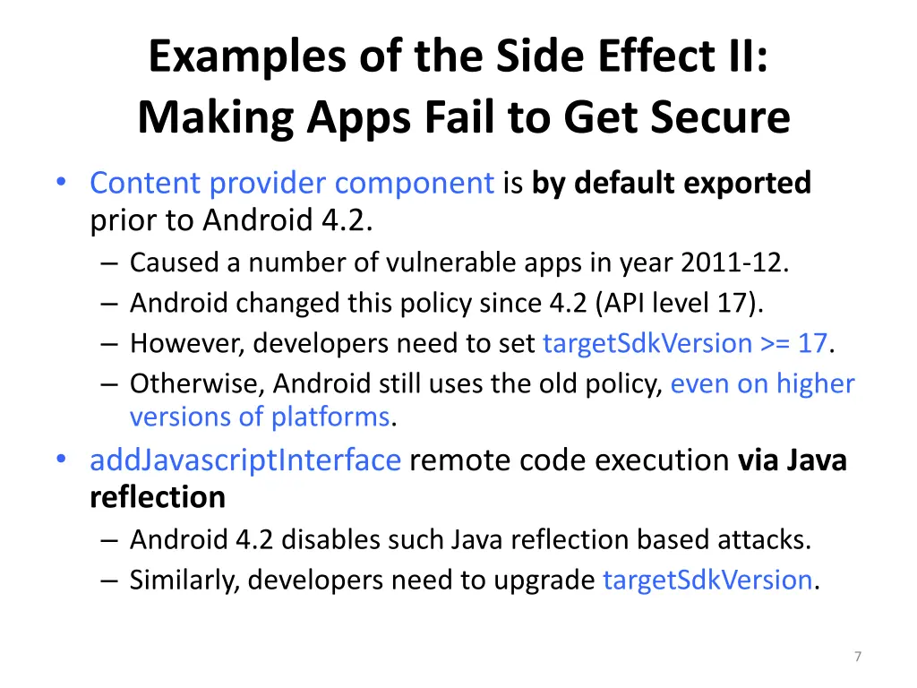 examples of the side effect ii making apps fail