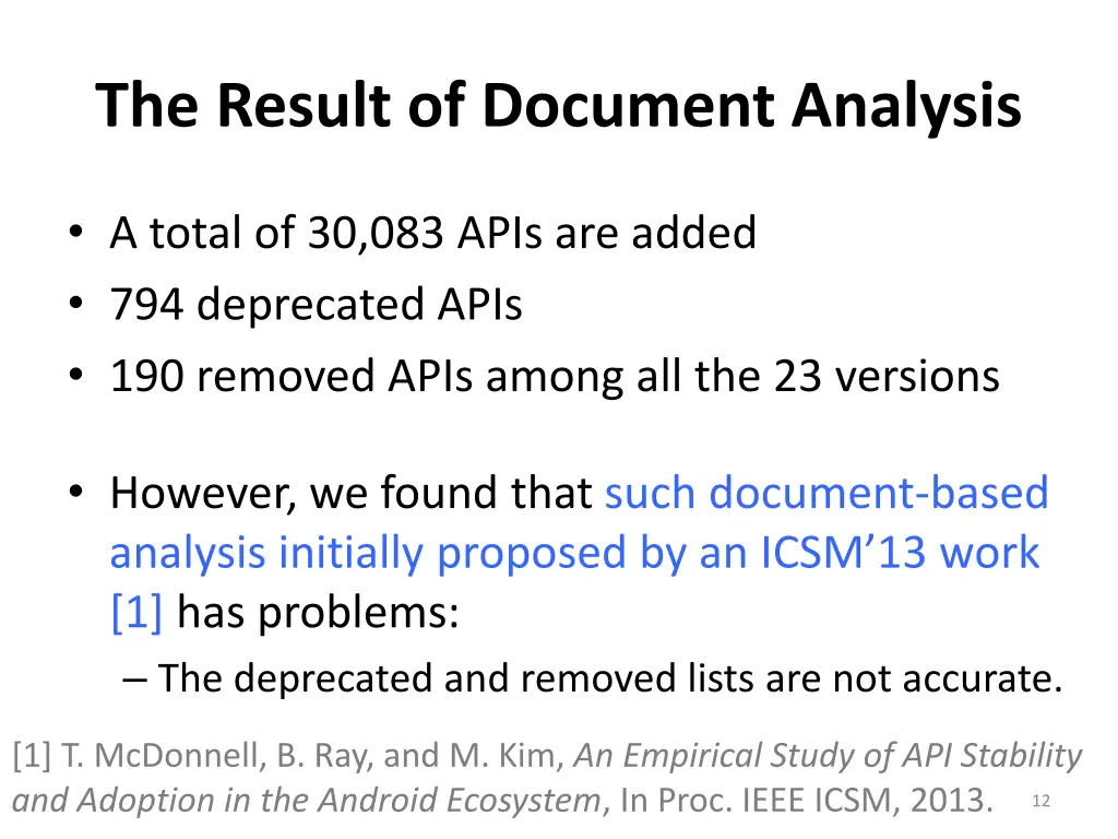 the result of document analysis