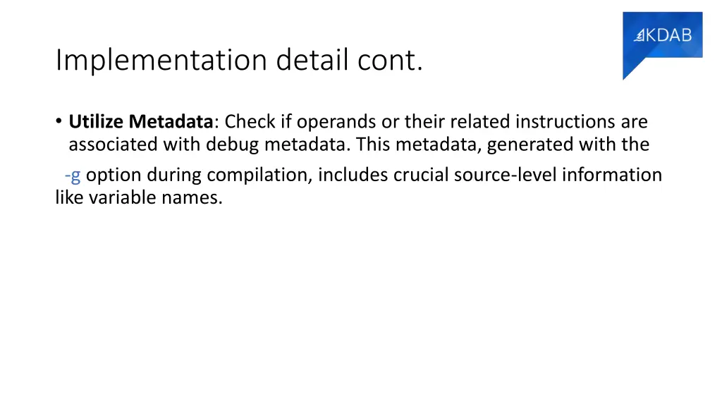 implementation detail cont 3