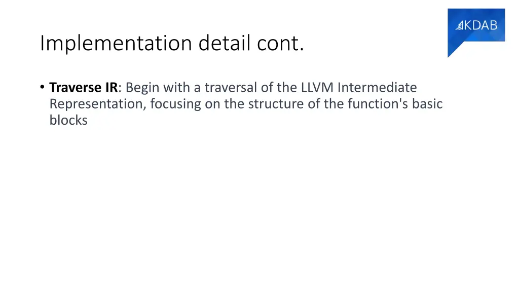 implementation detail cont