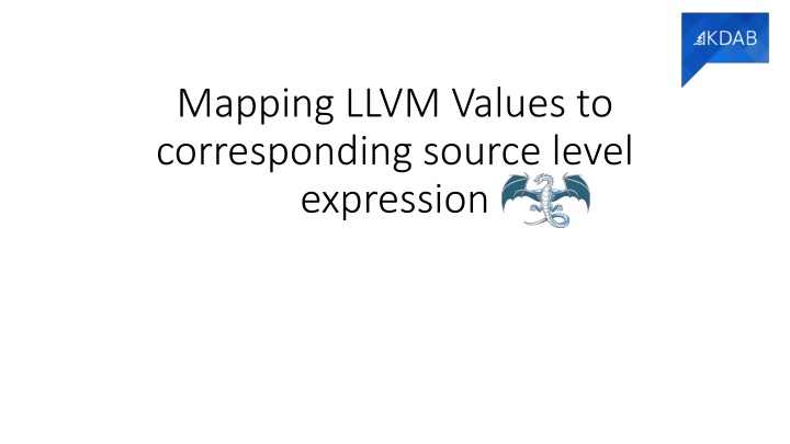 mapping llvm values to corresponding source level