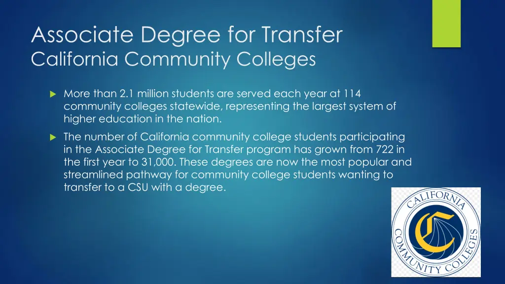 associate degree for transfer california