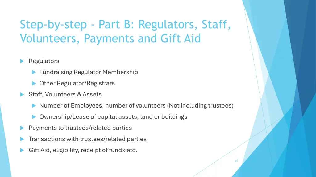 step by step part b regulators staff volunteers