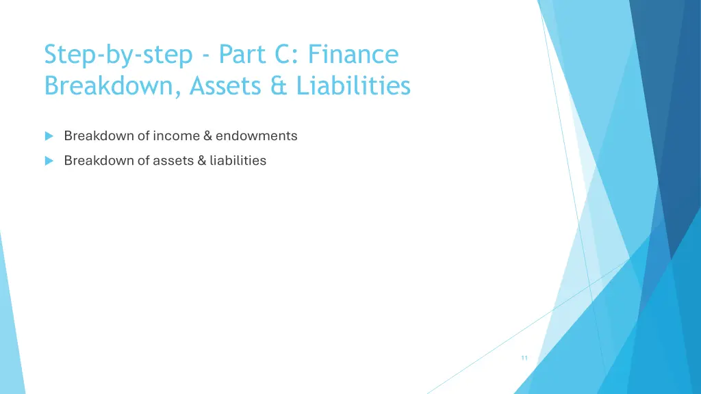 step by step part c finance breakdown assets