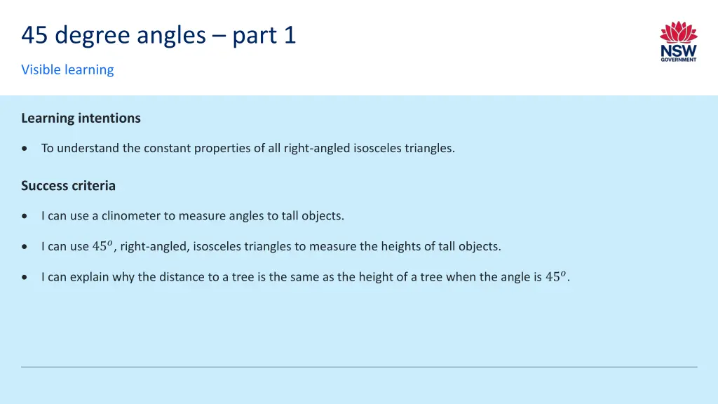 45 degree angles part 1