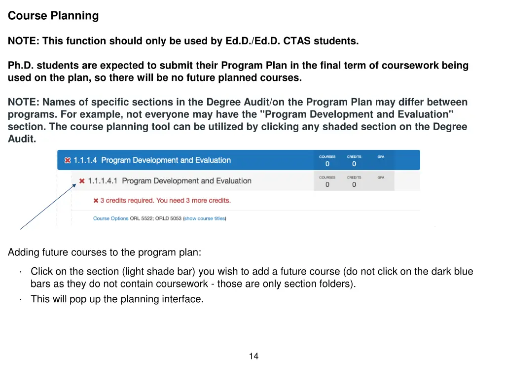 course planning