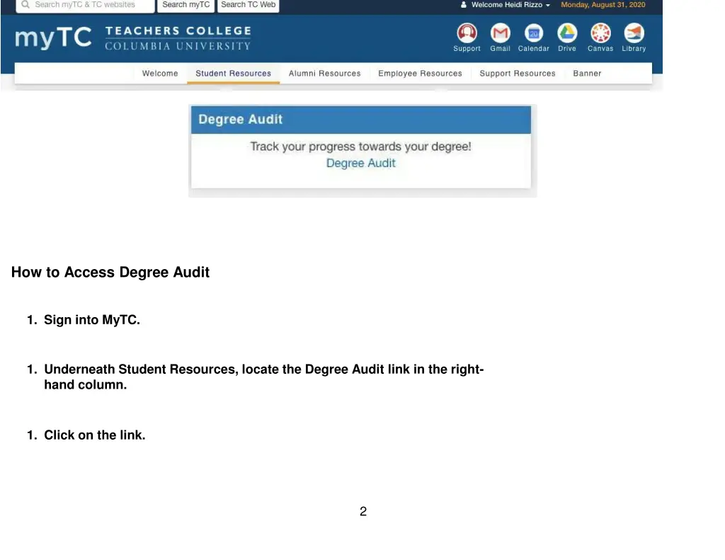 how to access degree audit