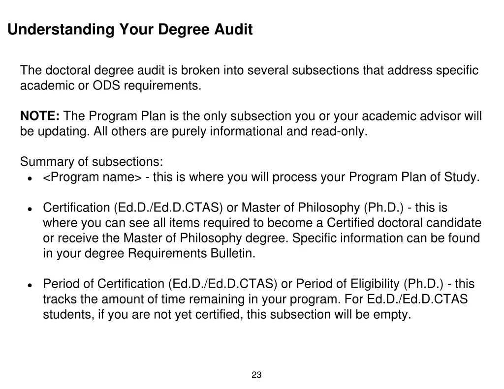 understanding your degree audit