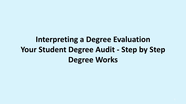 interpreting a degree evaluation your student