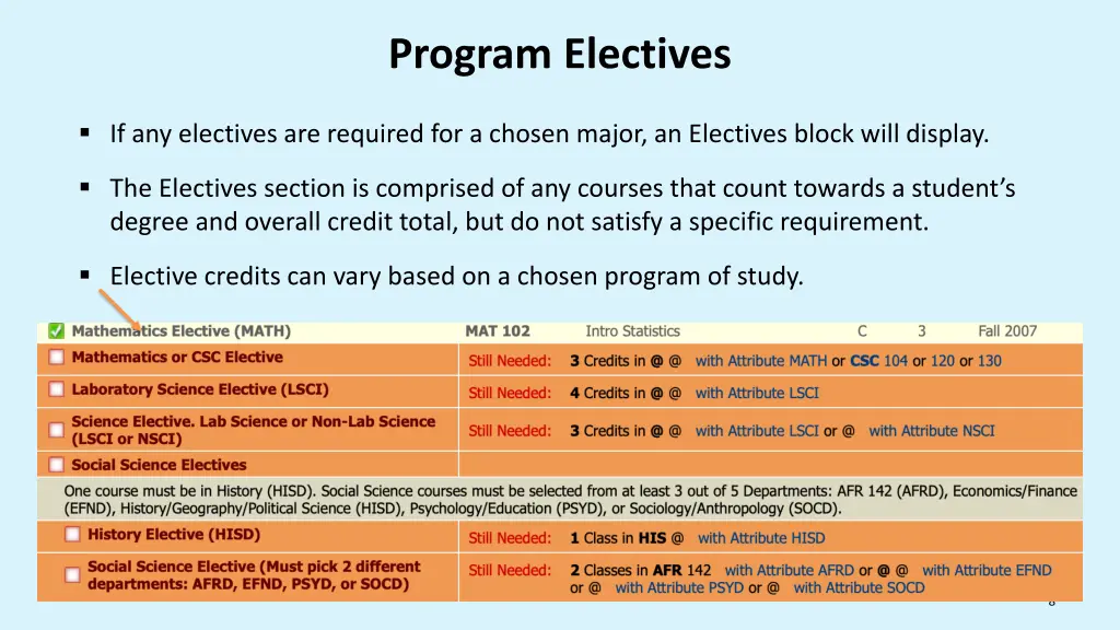 program electives