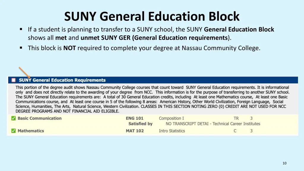 suny general education block