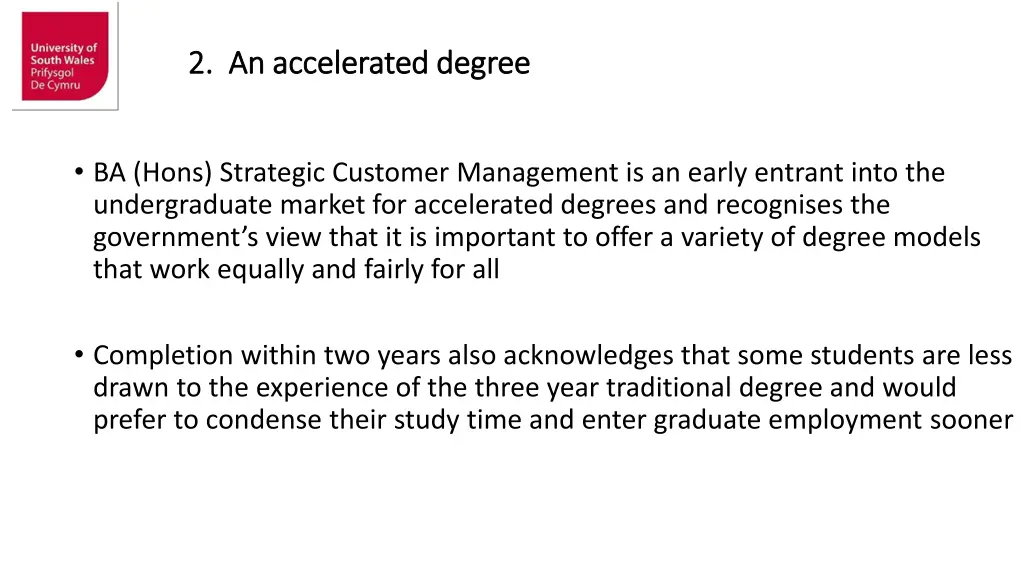 2 an accelerated degree 2 an accelerated degree