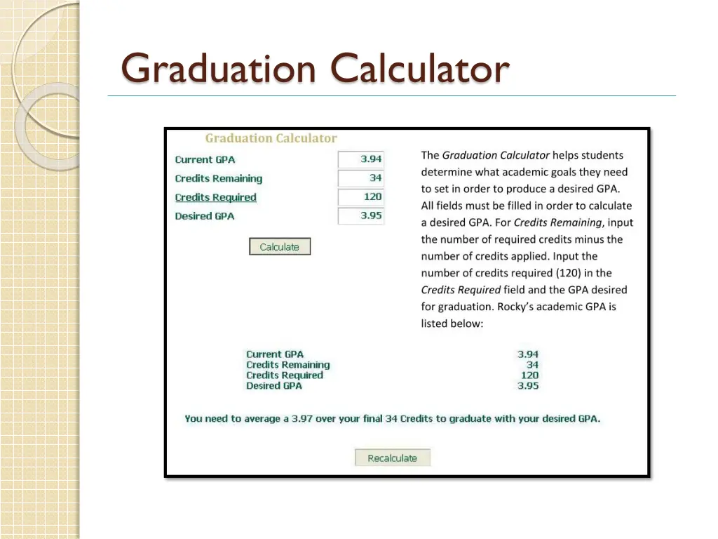 graduation calculator