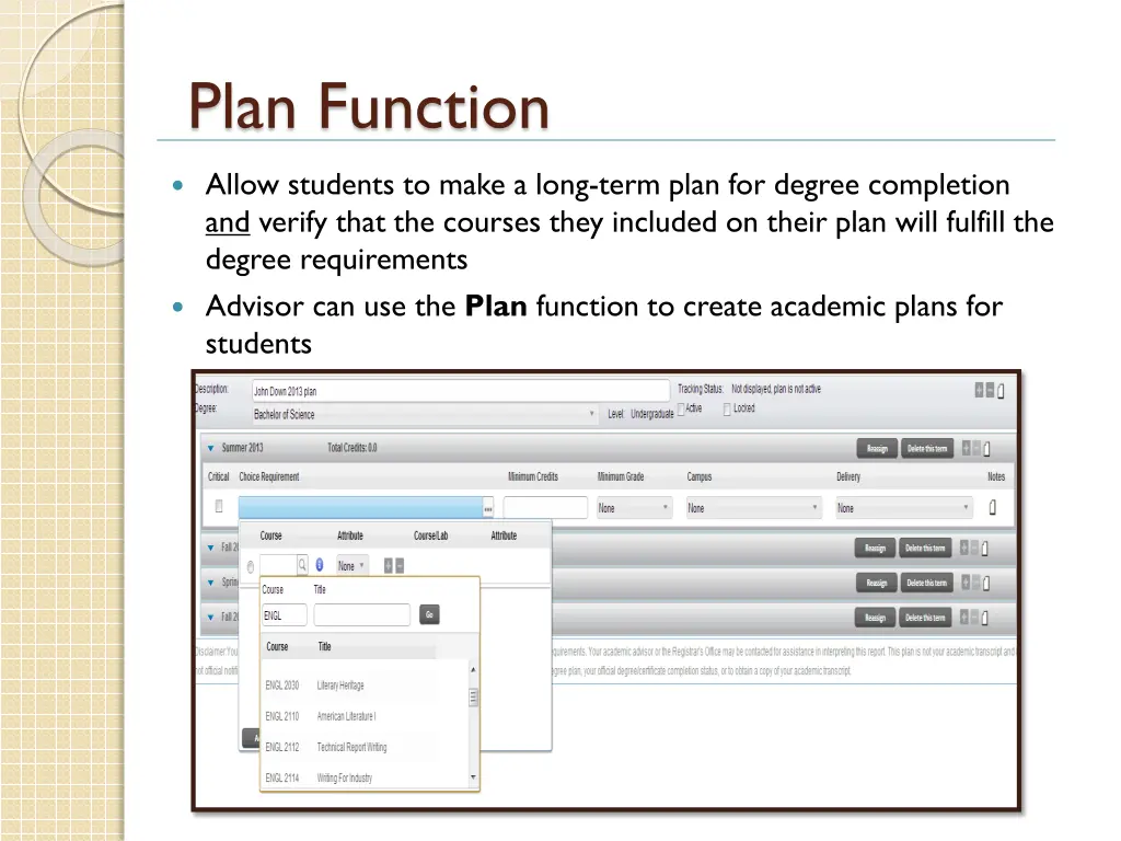 plan function