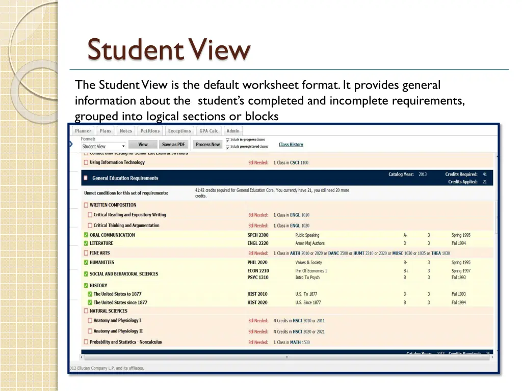 student view