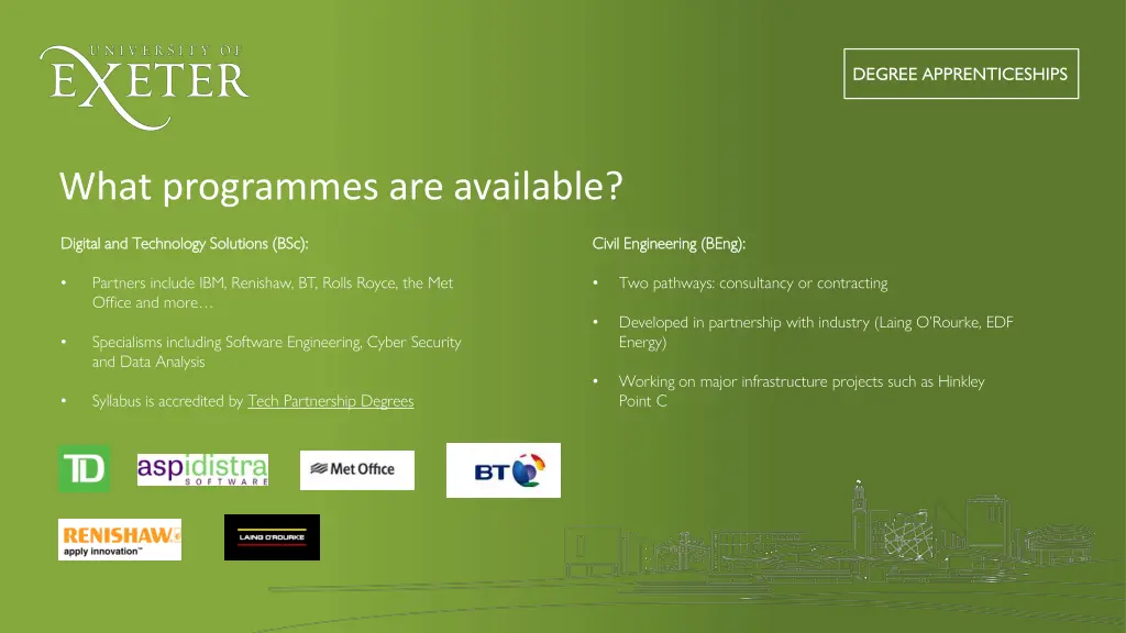 what programmes are available