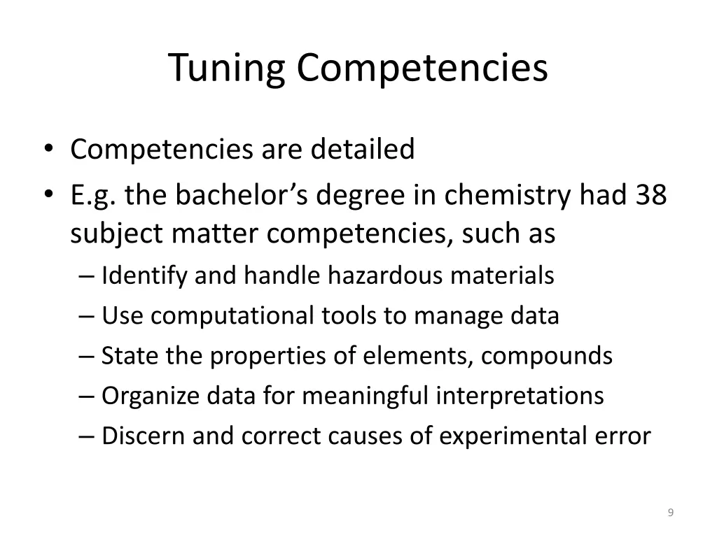 tuning competencies