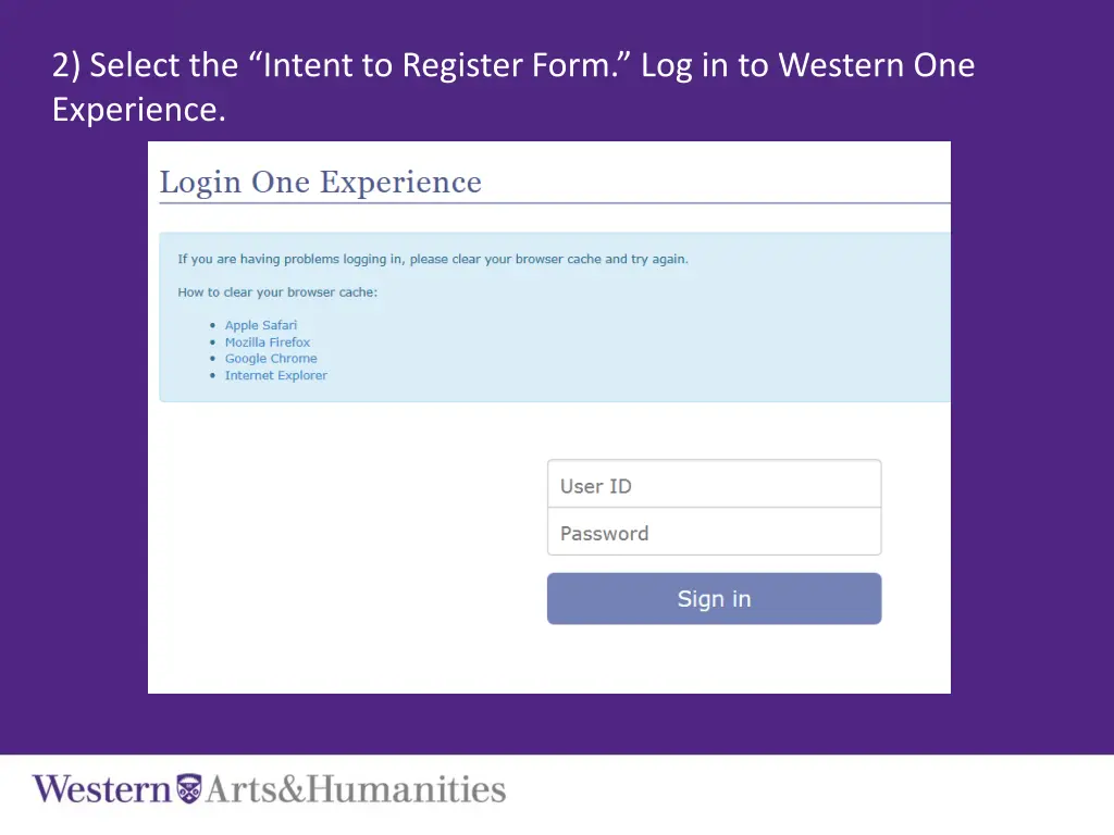 2 select the intent to register form