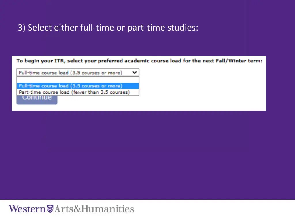 3 select either full time or part time studies