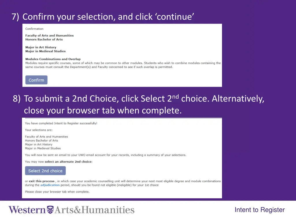 7 confirm your selection and click continue