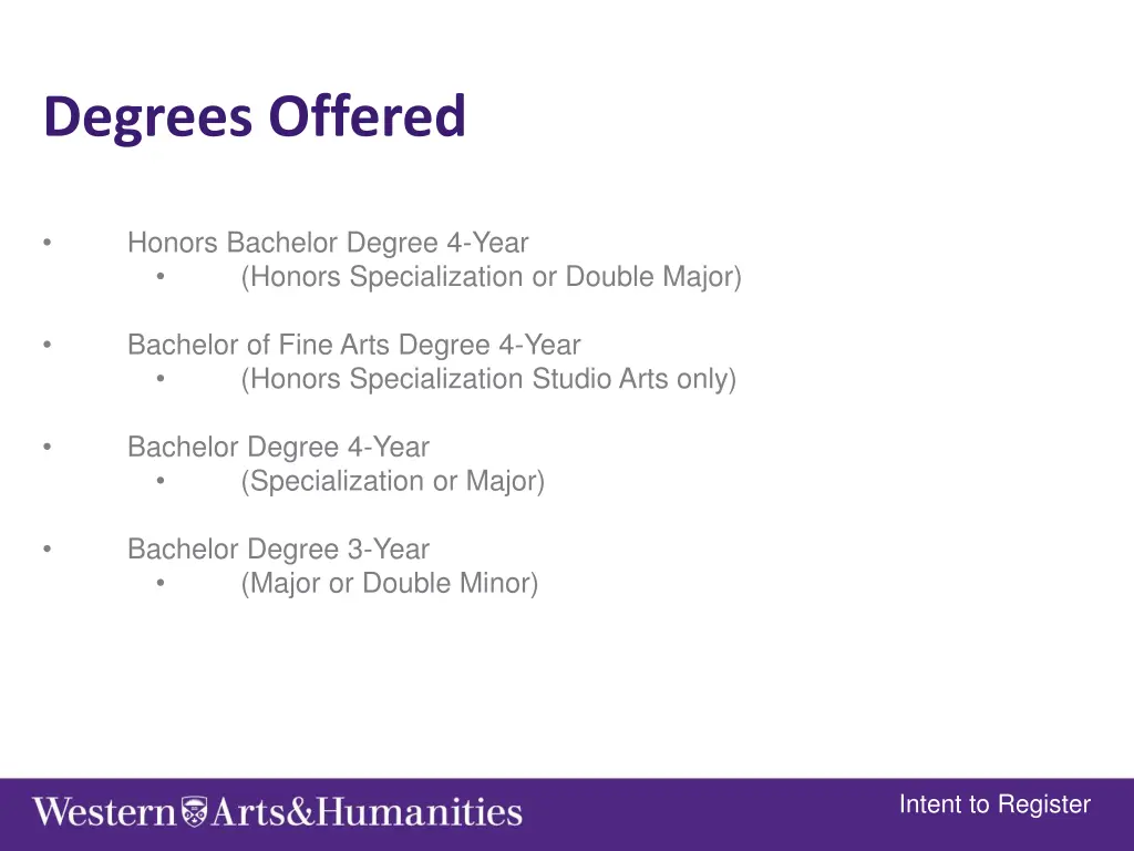 degrees offered