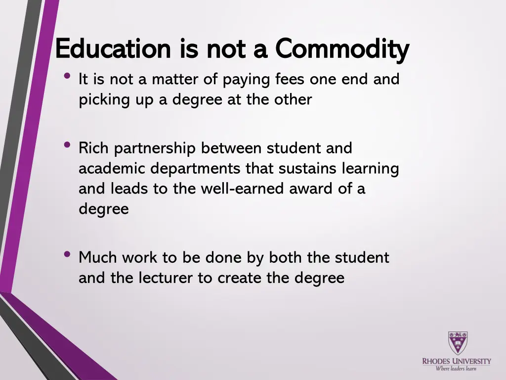 education is not a commodity education